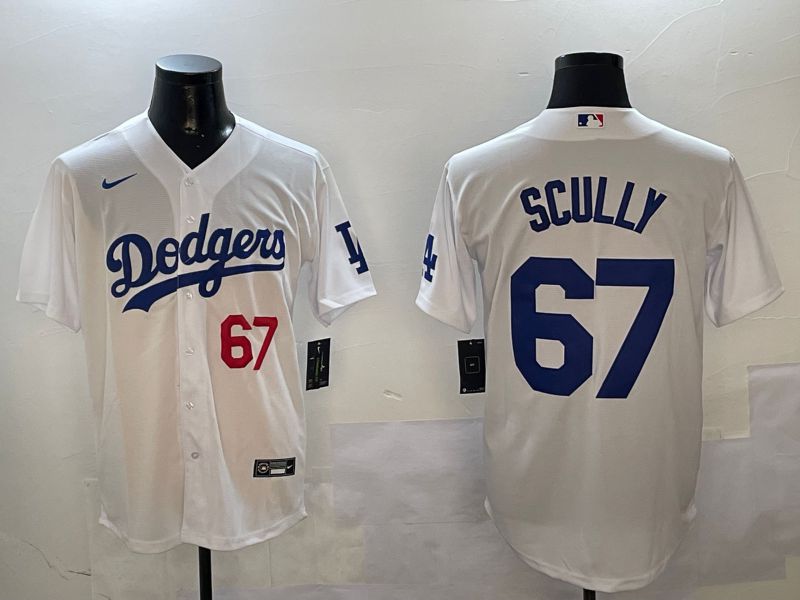 Men Los Angeles Dodgers #67 Scully White Game 2024 Nike MLB Jersey style 01084